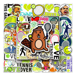 50Pcs Tennis Cartoon Waterproof Vinyl Stickers for Skateboard Snowboard (Online Order Only)
