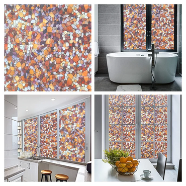 3D Decorative Flower Privacy Window Film Static Cling Stained Glass Sticker (ONLINE ORDER ONLY)