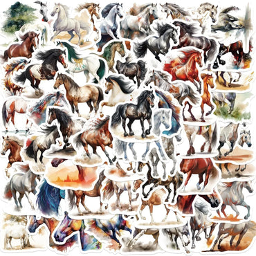 10/60PCS Cute Cartoon Horse Stickers Graffiti Animal Decals Toy DIY Scrapbooking Luggage Laptop Motorcycle Car Cool Sticker (ONLINE ORDER ONLY)