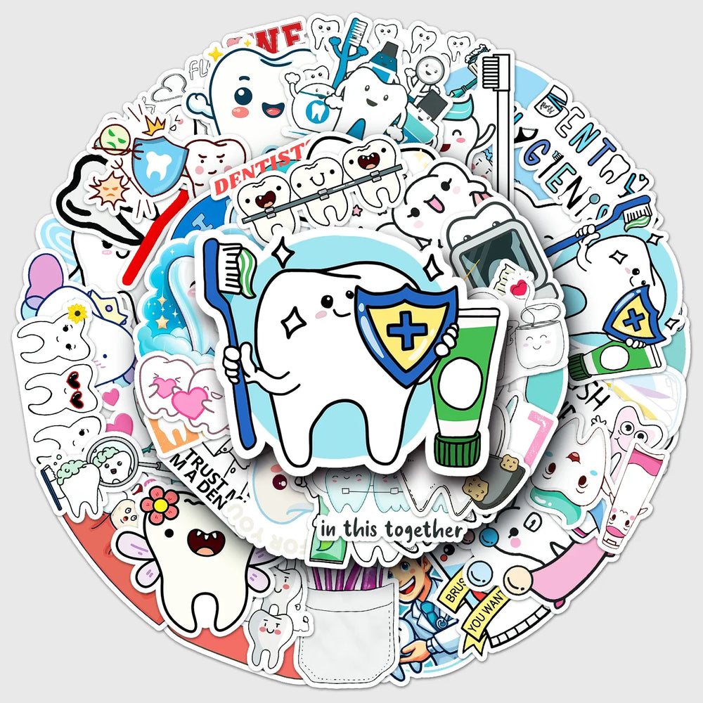 50Pcs Cartoon Waterproof Vinyl Stickers for Skateboard Snowboard (ONLINE ORDER ONLY)