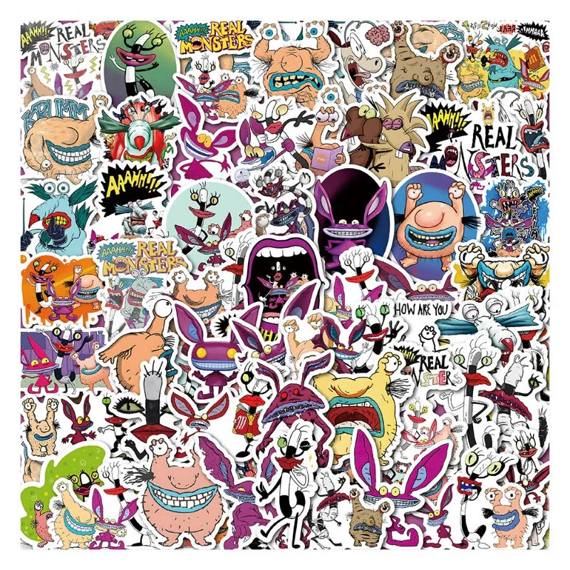 50pcs Real Monster Graffiti Stickers for Laptop, Phone, Suitcase, Water Bottle, Stationery, Refrigerator (Online Order Only)