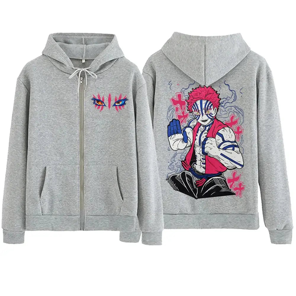 Demon Slayer Akaza Hoodie Infinity Castle Zipper (ONLINE ORDER ONLY)
