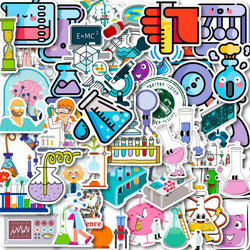 Chemistry Lab Stickers 10/25/50pcs for Teaching, Phone, Laptop, Guitar, Helmet, Luggage, Skateboard, DIY (ONLINE ORDER ONLY)
