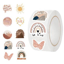 500pcs/roll BOHO Inspirational Journal Materials Cartoon Graffiti Stickers Phone Guitar Laptop Notebook Suitcase Bottles Gift (Online Order Only)
