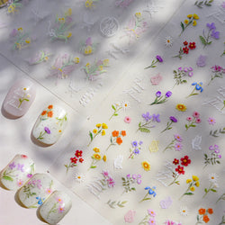 Colourful Butterfly Rose Flower Tulip Daisy Moth Orchid Narcissus 3D Self Adhesive Nail Art Decorations Stickers Manicure Decals (ONLINE ORDER ONLY)