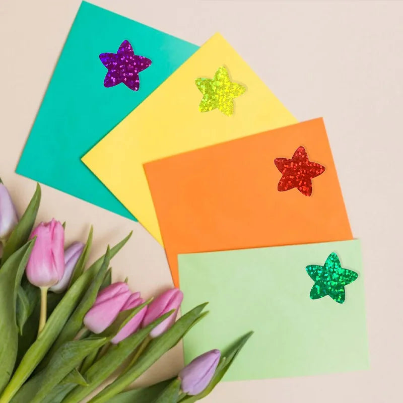 100-500PCS New Star Stickers Roll Small Packaging Pack Stickers Photocard Decor Heart Home Made Rolling Sticker TZ304 (ONLINE ORDER ONLY)