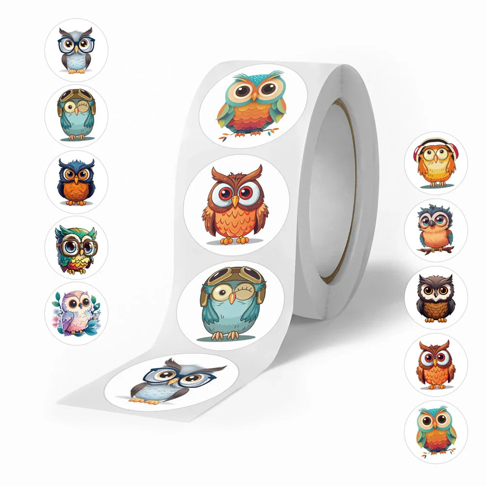 500pcs/roll Kids Stationery Stickers Birthday Party Back ground Fruits Balloon Happy Banner Refrigerator Vegetable Stickers Toys (Online Order Only)