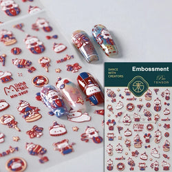 Cute Bowknot Dog Puppy Bear Strawberry Cake Fruit Juice Coffee Desserts Corgi Cherry Adhesive Nail Art Stickers Manicure Decals (ONLINE ORDER ONLY)