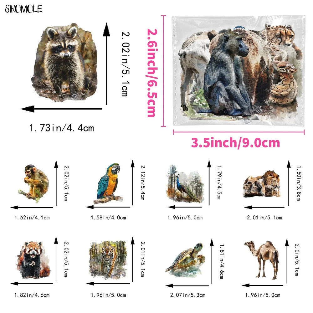 50PCS Realistic Animal Stickers for Kids DIY Toys Laptops Decals (ONLINE ORDER ONLY)