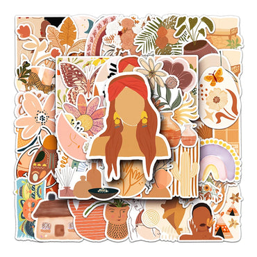 10/30/50/100PCS Art Bohemian Aesthetic Stickers Graffiti Ins Style Cartoon Decals DIY Decoration Fridge Guitar  Phone Laptop Toy (ONLINE ORDER ONLY)