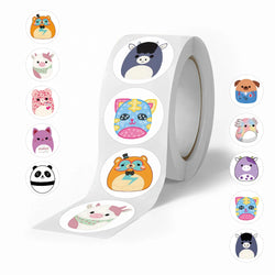 500pcs/roll Kids Stationery Stickers Birthday Party Back ground Fruits Balloon Happy Banner Refrigerator Vegetable Stickers Toys (Online Order Only)