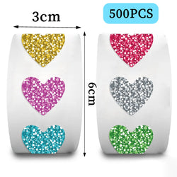 500Pcs/Roll Shiny Love Star Stickers for DIY, Notebook, Fridge, Phone, Kids Gifts, Rewards (ONLINE ORDER ONLY)