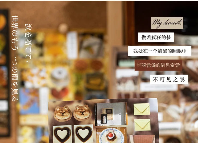 20 Pages Japanese Retro Ins Decorative Stickers Book Scrapbooking Phone Case DIY Journal Collage Material Sticker Gift (ONLINE ORDER ONLY)