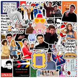 Friends TV Series Waterproof Stickers Pack - Laptop, Phone, Car, Skateboard, Luggage (ONLINE ORDER ONLY)