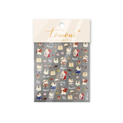 Sweater Glovesvacuum Cup Milk Fallen Leaves Kitten Adhesive Nail Art Stickers Warm Suitpinecone Kitchenware Cat Manicure Decals (ONLINE ORDER ONLY)