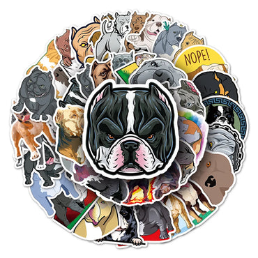 10/30/50PCS Cool American Bully Pitbull Stickers Cartoon Dog Wall Decals DIY Skateboard Luggage Phone Laptop Fridge Bike Kid Toy (Online Order Only)