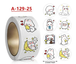 500Pcs Children's Cartoon Animal Stickers Baby Stickers Kindergarten Inspirational Little Red Flower Reward Roll Stickers (ONLINE ORDER ONLY)