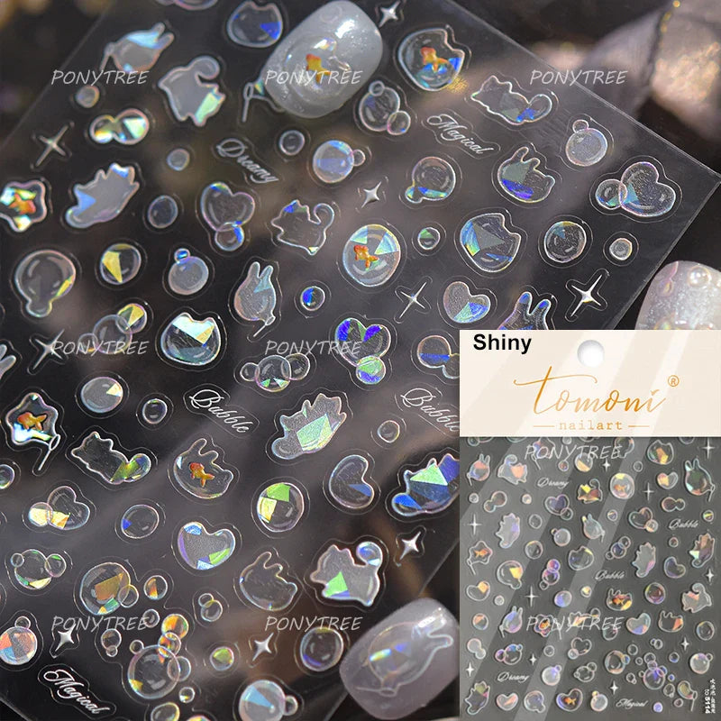Ray Fish Shell  Conch Water Bubbles Octopus Starfish Mermaid Jellyfish Otter Dolphin Nail Art Decorations Sticker Manicure Decal (ONLINE ORDER ONLY)