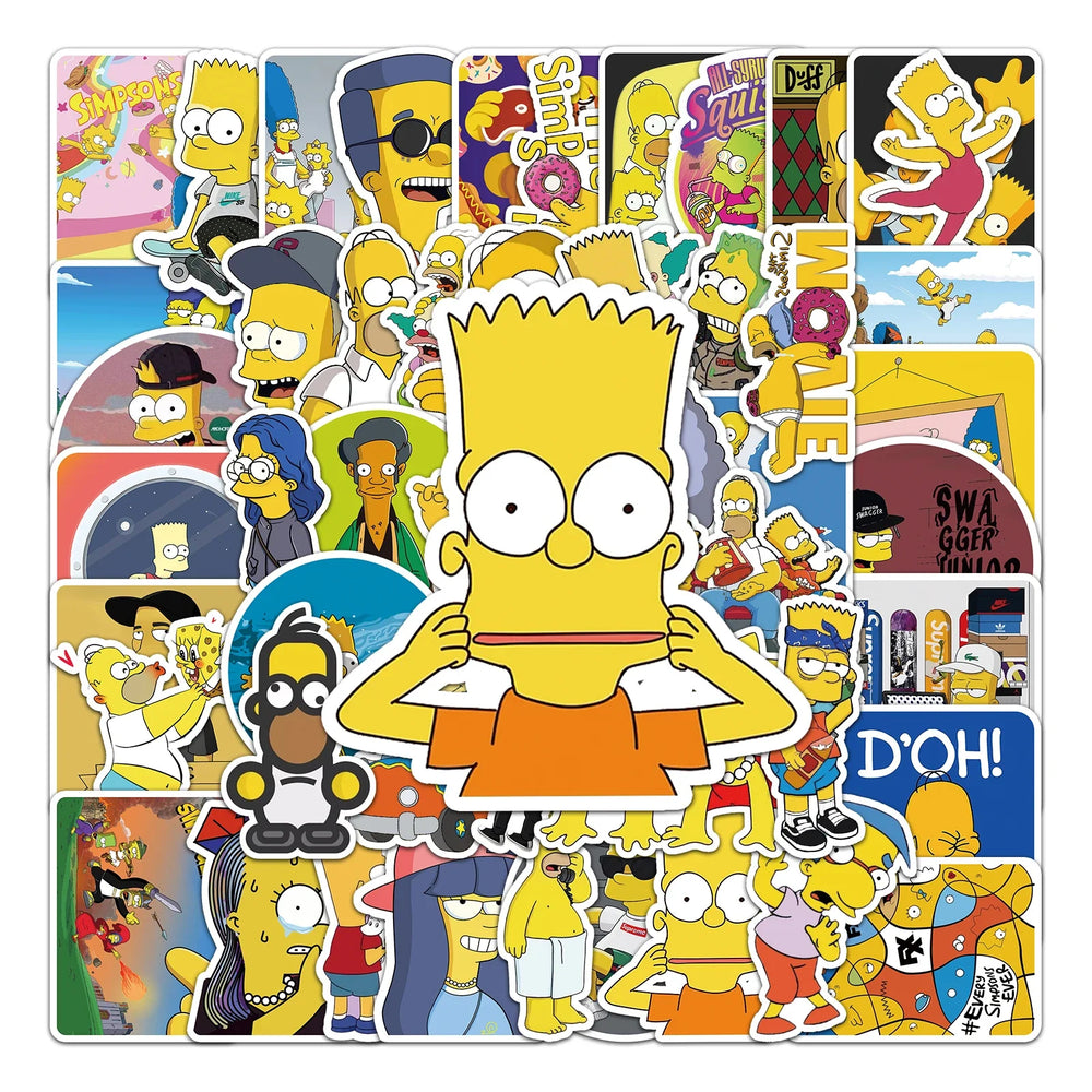 50Pcs Cute Cartoon Waterproof Vinyl Stickers for Skateboard Snowboard Decals (Online Order Only)