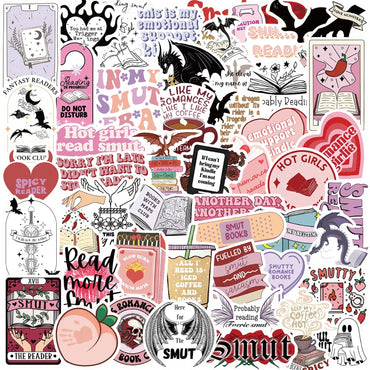 10/52pcs Cool Bookish Smut Reading Book Sticker Packs (ONLINE ORDER ONLY)