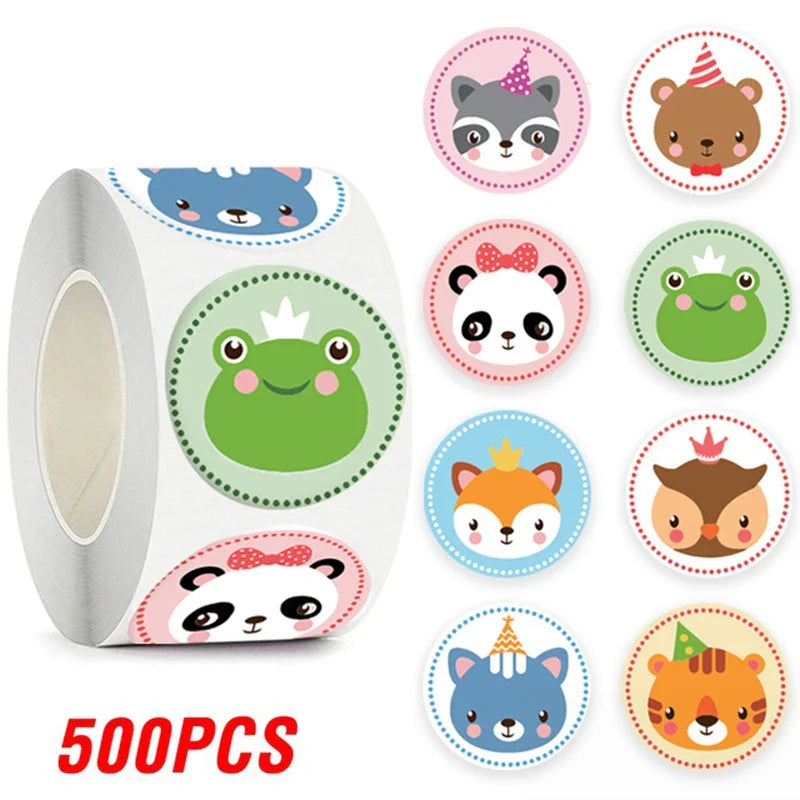 100-500pcs Cartoon Animal Reward Stickers for Kids Cute Gift Decor Stickers Labels School Encourage Children Stationery Stickers (Online Order Only)