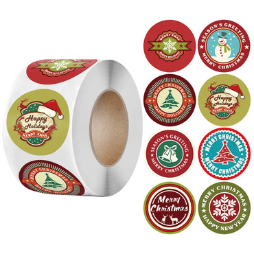 100-500Pcs New 1 Inch Christmas Theme Seal Labels Stickers For DIY Gift Baking Package Envelope Stationery Decoration (ONLINE ORDER ONLY)