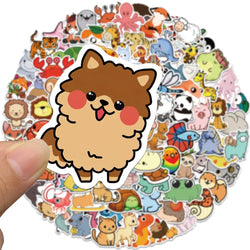 10/30/50/100PCS Mix Cute Animal Cartoon Stickers Aesthetic Waterproof Guitar Skateboard Laptop Graffiti Stickers Kid Classic Toy (Online Order Only)