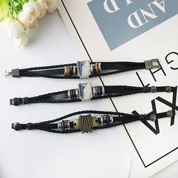 Anime Woven Cowhide Bracelet – Multilayer Buckle Gift (ONLINE ORDER ONLY)