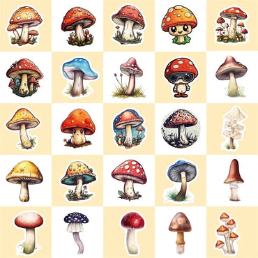 10/30/50PCS Terror Mushroom PVC Sticky Sticker Aesthetic Chidlren's Stationery Decoration Scrapbooking Hand Accounting Supplies (ONLINE ORDER ONLY)