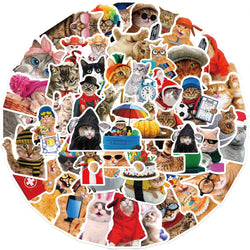 10/30/50pcs  Funny Animals Cat Meme Stickers Cute Cartoon Decals Kids Toys Laptop Notebook Luggage Motorcycle Decoration Sticker (ONLINE ORDER ONLY)