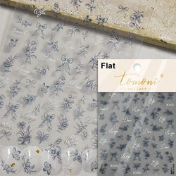Butterfly Rose Laser Jelly Hot Stamping Lace Letter Flower Love Heart Bowknot 5D Self Adhesive Nail Art Stickers Manicure Decals (ONLINE ORDER ONLY)