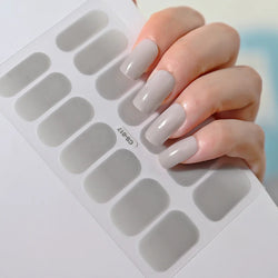 14Tips Solid Color Stickers Nail Art Supplies European & American Simple Decals Oil Film Decals Press on Nails Stickers Designer (ONLINE ORDER ONLY)
