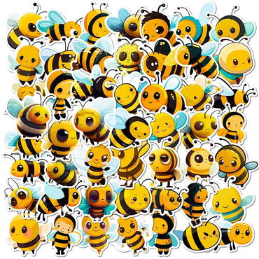 10/30/50PCS Cartoon Little Bee PVC Sticker Aesthetic Children's Laptop Decoration Scrapbooking Stationery School Supplies (ONLINE ORDER ONLY)