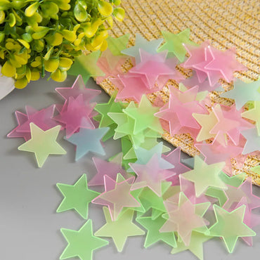 100pcs Glow in the Dark Star Wall Stickers for Kids Rooms Fluorescent Decals (Online Order Only)