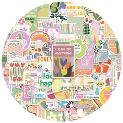 50/100pcs Aesthetic Flowers Stickers Cute Cartoon Danish Pastel Sticker For Luggage Laptop Guitar Phone Waterproof Vinyl Decals (ONLINE ORDER ONLY)
