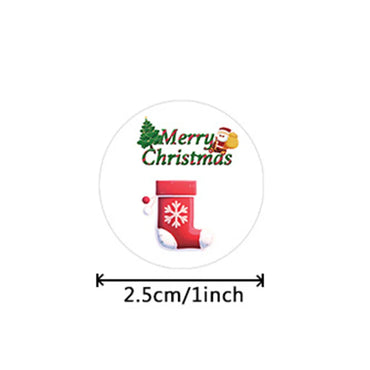 100-500pcs Cartoon Christmas Theme Gift Tag Sticker Holiday Birthday Party Gift Decoration Praise Sticker Reward Stickers Label (ONLINE ORDER ONLY)