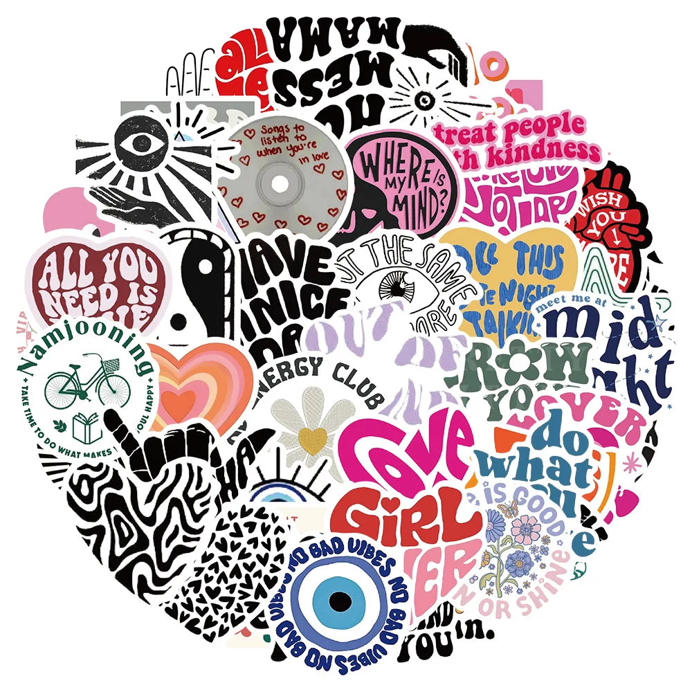 Inspirational Sticker Pack for Suitcase, Skateboard, Laptop, Luggage, Phone - 10/30/50Pcs DIY Decals (ONLINE ORDER ONLY)