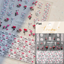 Peony Paeonia Lactiflora Rich Glory Flower Butterfly Ancient Fan Tassels Caved Window Adhesive Nail Art Sticker Manicure Decals (ONLINE ORDER ONLY)