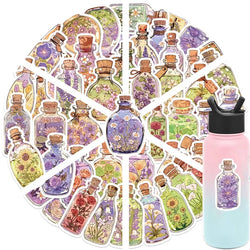 10/30/50PCS Kawaii Flower Bottle PVC Sticky Sticker Aesthetic Children's Stationery DIY Decoration Scrapbooking School Supplies (Online Order Only)