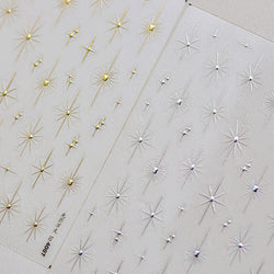 Gold Silver Star Laser Pink Colorful Glitter Starlight Sparkle Rhinestones Relief Nail Art Decorations Stickers Manicure Decals (ONLINE ORDER ONLY)