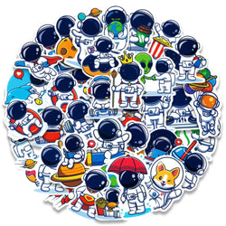 10/50PCS Universe Outer Space Stickers Rockets Alien Astronaut for Laptop Skateboard Phone Guitar Kids Cartoon Sticker Decal Toy (Online Order Only)
