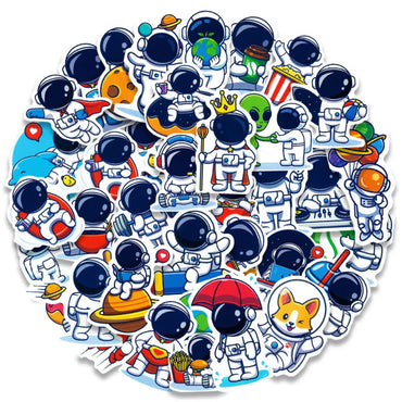 10/50PCS Universe Outer Space Stickers Rockets Alien Astronaut for Laptop Skateboard Phone Guitar Kids Cartoon Sticker Decal Toy (Online Order Only)
