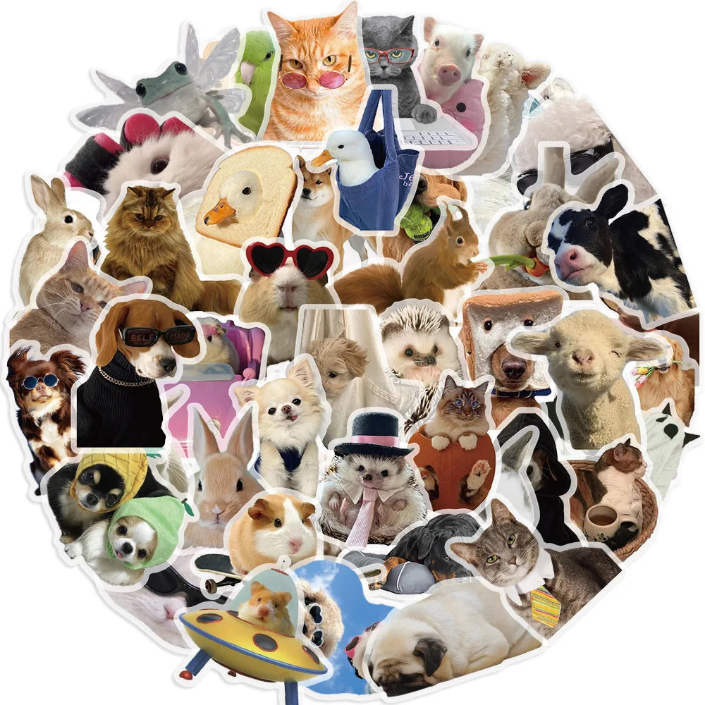 Cute Animal Stickers Pack - Dog Cat Decals for Kids, Luggage, Laptop, Phone, Car, Bike (ONLINE ORDER ONLY)
