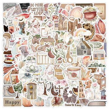 10/30/50/120pcs Ins Style Cartoon Art Vintage Stickers Retro Decal Motorcycle Luggage Notebook Laptop Phone Decoration Sticker (ONLINE ORDER ONLY)