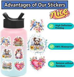 10/30/50PCS Cartoon Flower World PVC Sticker Aesthetic Decoration Scrapbooking Korean Stationery School Supplies for Kids (ONLINE ORDER ONLY)