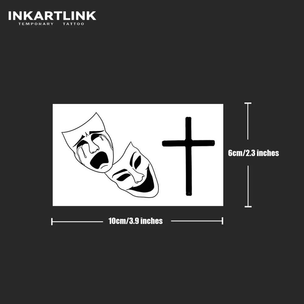 Clown Cross  Temporary Tattoo,Lasts To 15 Days New Technology Magic Waterproof Semi Permanent Sticker. (Online Order Only)