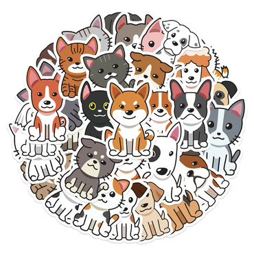 33Pcs Cat Dog Pet Stickers Laptop Bicycle Guitar Skateboard Sticker Kid DIY Graffiti Waterproof Stickers Toy (ONLINE ORDER ONLY)