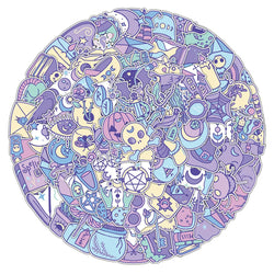 Purple Witch Magic Cartoon Stickers - 10/30/50/100PCS for Laptop, Luggage, Snowboard, DIY Graffiti Decals (Online Order Only)