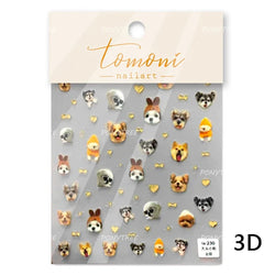 Dyeing Apple Cherry Fruit Dog Puppy Bowknot Colorful Cartoon Graffiti Reliefs Adhesive Nail Art Stickers Flowers Manicure Decals (ONLINE ORDER ONLY)