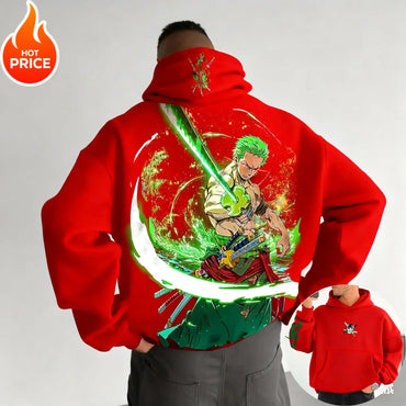 One Piece Zoro Hoodie: Vintage Y2K Oversized Streetwear (ONLINE ORDER ONLY)